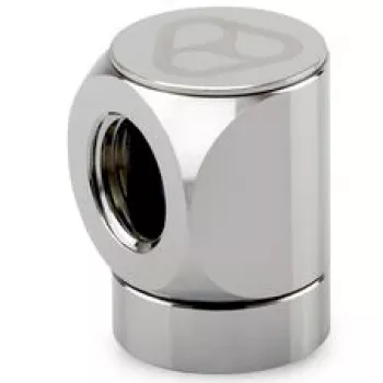 Thermal Grizzly DeltaMate Rotary 90° Female-to-Female G1/4 Adapter, Gloss Nickel