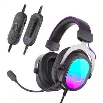FIFINE H16 7.1 Surround Sound RGB spēļu austiņas - Melna