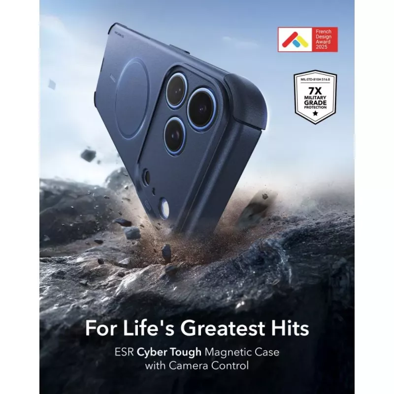 ESR Cyber Tough MagSafe maciņš iPhone 17 Pro Max / 18 Pro Max - zils