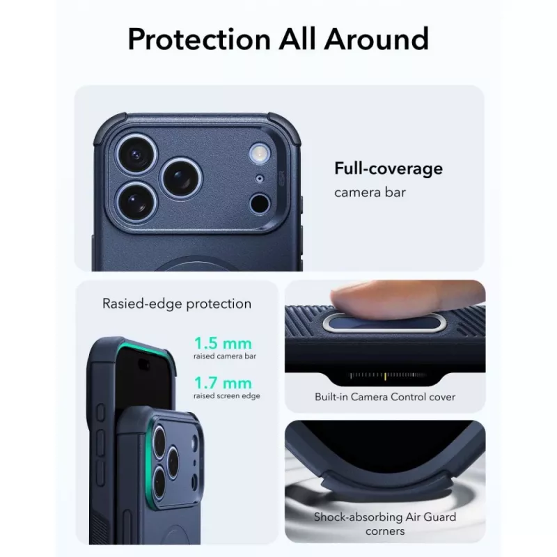 ESR Cyber Tough MagSafe maciņš iPhone 17 Pro Max / 18 Pro Max - zils