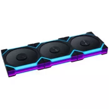Lian Li UNI FAN SL FLEX Wireless ARGB 120 mm PWM korpusa ventilators - 3 komplekts, melns, reversā lāpstiņa