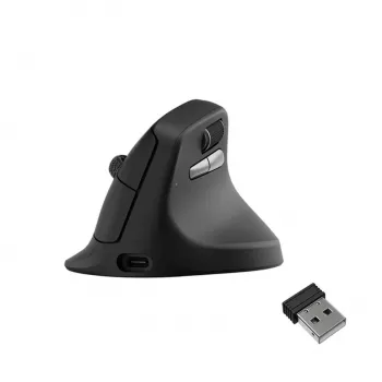 Keychron M5-A29 Vertical PixArt 3311 1K Melns ergonomiska bezvadu spēļu pele