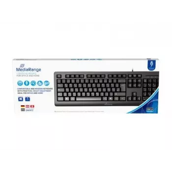 MediaRange MROS109-GR vadu USB tastatūra, QWERTY grieķu izkārtojums, melna, 105 taustiņi, membrānas, 1,5 m kabelis