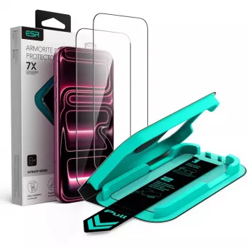 ESR UltraFit Armorite rūdīta stikla ekrāna aizsargs 2 gab. iPhone 17 Pro Max / 18 Pro Max - Melns