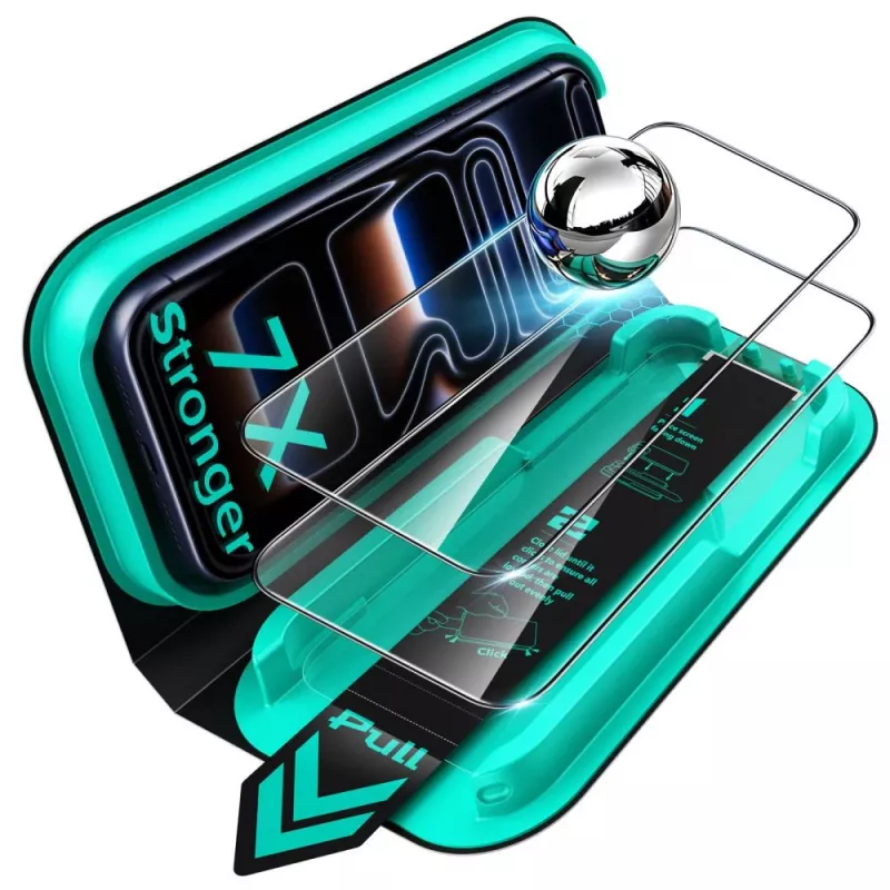 ESR UltraFit Armorite rūdīta stikla ekrāna aizsargs 2 gab. iPhone 17 Pro Max / 18 Pro Max - Melns