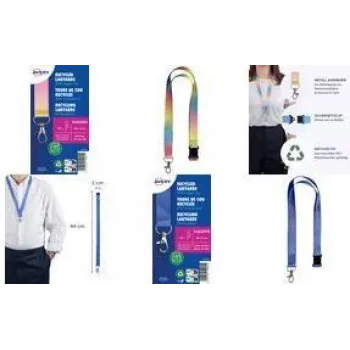 Avery R4828WB rPET Lanyard ar drošības atvienošanas aizdari, zilos toņos, 20 x 440 mm, 1 gab.