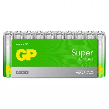 GP Super Alkaline AAA baterijas LR03 20 gab. G-TECH