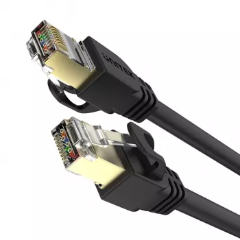 UNITEK Cat.7 S/FTP 2,0 m Ethernet vada gabals, 10Gbps, 600MHz, zeltīti RJ45, melns