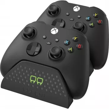 Venom Twin Docking Station Xbox Series X|S un Xbox One - Divu kontrolieru lādētājs ar 2x NiMH 850 mAh akumulatoriem - LED indikatori - Melns