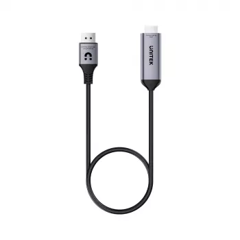 UNITEK DisplayPort 1.4 uz HDMI 2.1 aktīvais kabelis 8K@60Hz HDR DSC 1.8m