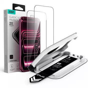 ESR Ultra-Fit Classic rūdīta stikla ekrāna aizsargs 2-pack iPhone 17 Pro / 18 Pro - Melns
