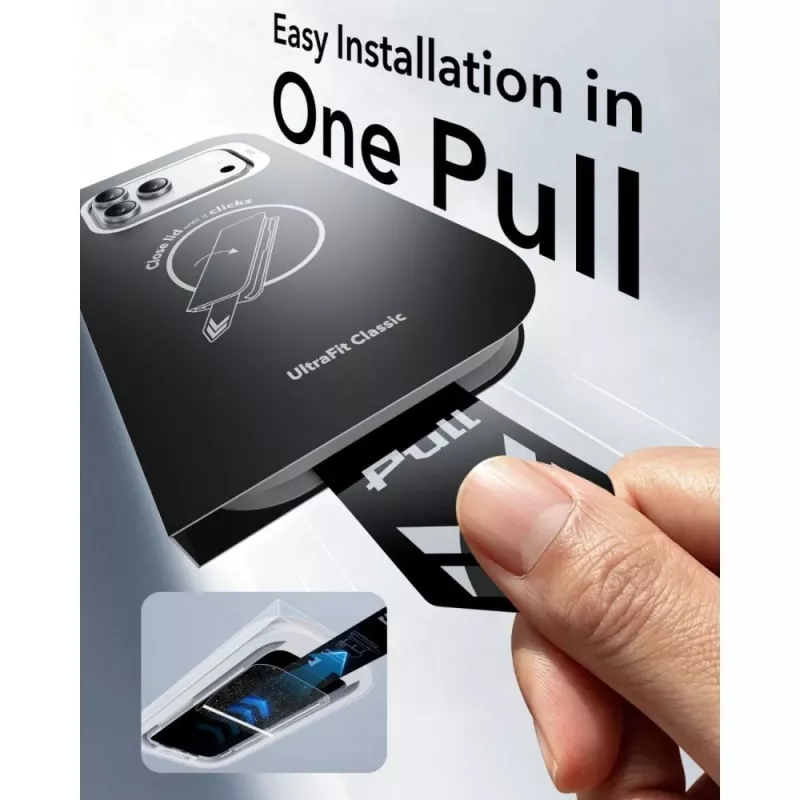 ESR Ultra-Fit Classic rūdīta stikla ekrāna aizsargs 2-pack iPhone 17 Pro / 18 Pro - Melns