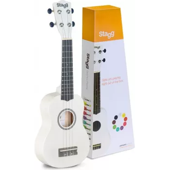 Stagg US-WHITE Soprāna ukulele - augsta spīduma balta