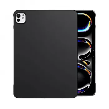 MRDISC aizmugurējais vāciņš Apple iPad Pro M4 melns TPU - plāns triecienu absorbējošs maciņš ar paceltām malām, matēta virsma, precīzi izgriezumi (MG-BCIPTABPROM4SW)