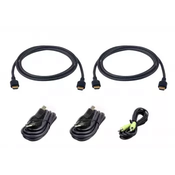 ATEN 2L-7D02UH21X5 Ultra ātrgaitas KVM kabeļu komplekts - DisplayPort, USB, Audio, 5m, Melns