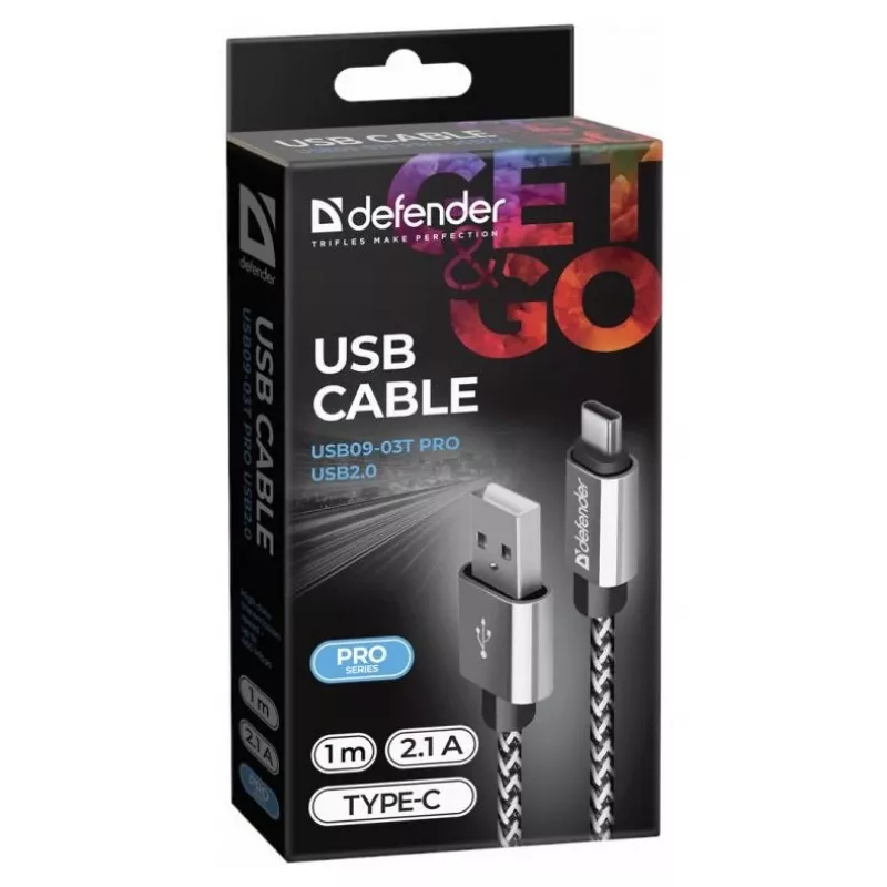 Defender USB-A uz Lightning kabelis 1,0 m 2,1 A balts