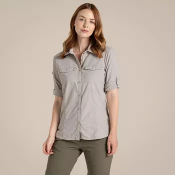Craghoppers NosiLife Adventure LS Shirt III sieviešu ceļojumu krekls - Soft Mushroom, XS
