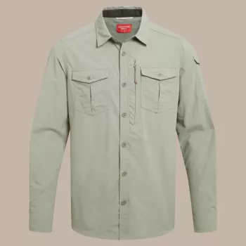 Craghoppers NosiLife Adventure LS Shirt III - Vīriešu krekls ar garām piedurknēm ceļojumiem, Bay Leaf, L izmērs