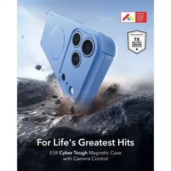 ESR Cyber Tough MagSafe maciņš iPhone 17 Pro Max / 18 Pro Max - gaiši zils