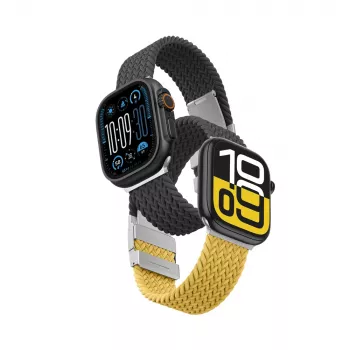 AMAZINGTHING Blend Band 2 siksnu komplekts Apple Watch 45/46/49mm - dzelteni-melna un melna