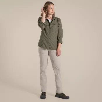 Craghoppers NosiLife Pro Convertible Trousers III Sieviešu pārveidojamās bikses Soft Mushroom M izmērs