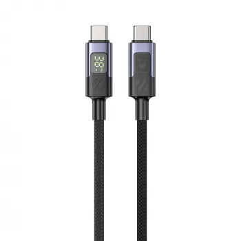 UNITEK USB-C uz USB-C kabelis ar LED jaudas indikatoru 60W PD 480Mbps 1m pīts melns