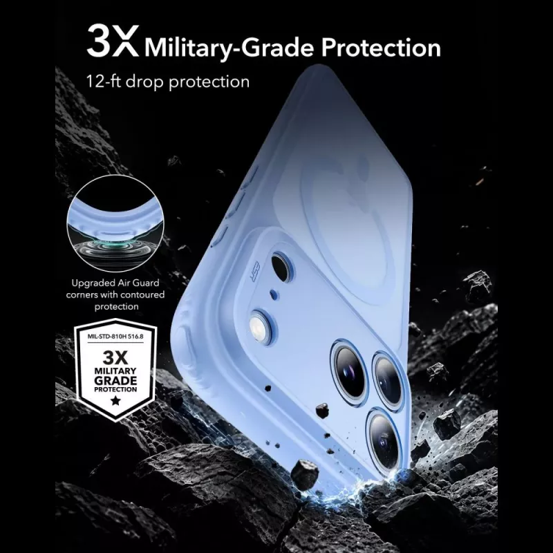 ESR Classic Hybrid MagSafe vāciņš iPhone 17 Pro Max / 18 Pro Max - matēti gaiši zils