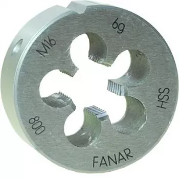 FANAR apaļā vītņgriešanas plāksne M18 x 2,50 mm HSS DIN 223