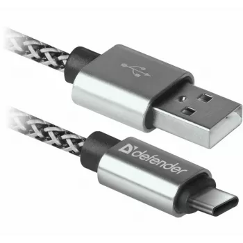 Defender USB-A uz USB-C kabelis 1,0 m 2,1 A balts