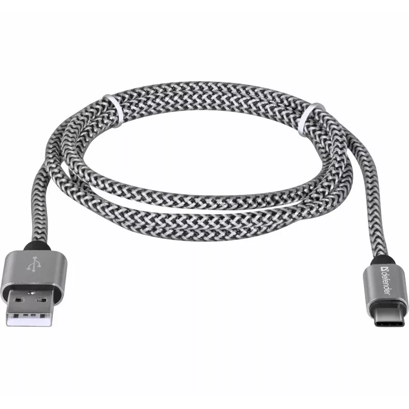 Defender USB-A uz USB-C kabelis 1,0 m 2,1 A balts