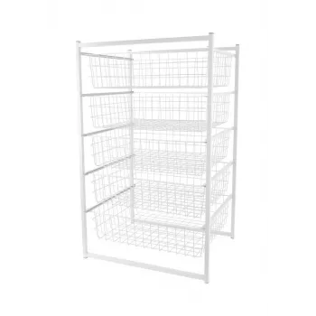 Atvilktņu bloks 89x45x55cm 5-līmeņu balts