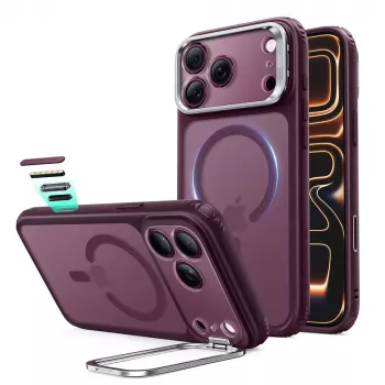 ESR Classic Hybrid Kickstand MagSafe Maciņš iPhone 17 Pro / 18 Pro - Matēti tumši bordo