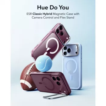 ESR Classic Hybrid Kickstand MagSafe Maciņš iPhone 17 Pro / 18 Pro - Matēti tumši bordo