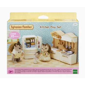 Sylvanian Families Landhaus virtuve ar ledusskapi - leļļu mājas mēbeļu komplekts