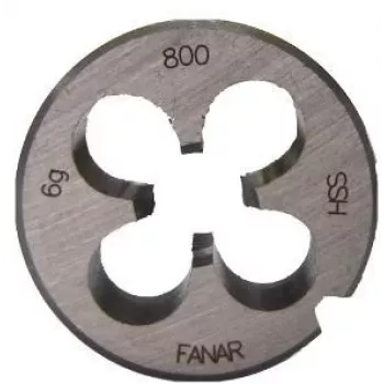 FANAR apaļā vītņgriešanas plāksne M27 x 2.00 mm HSS800 DIN 22568