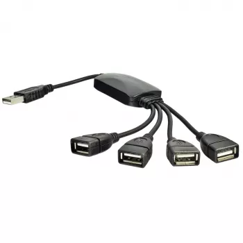 AKYGA AK-AD-13 USB 2.0 4 portu centrmezgls, melns