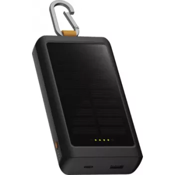 Xtorm Go2 Saules enerģijas banka 20W 10 000mAh ar lukturīti - Melna