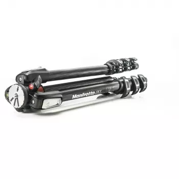 Manfrotto MT055CXPRO4 oglekļa šķiedras 4 sekciju statīvs ar Quick Power Lock, 90° centra kolonnu, 9 kg kravnesību, melns