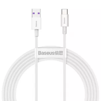 Baseus Superior Series USB-A uz USB-C kabelis, 66W ātrā uzlāde, 2m, balts