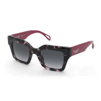 ZADIG & VOLTAIRE SZV457-5001GT sieviešu kvadrātveida acetāta saulesbrilles ar pelēkām gradienta lēcām, 50/23/140 mm, UV400 aizsardzība