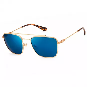 Police SPLN3856300B vīriešu taisnstūra saulesbrilles, melns rāmis, pelēkas lēcas, 56mm