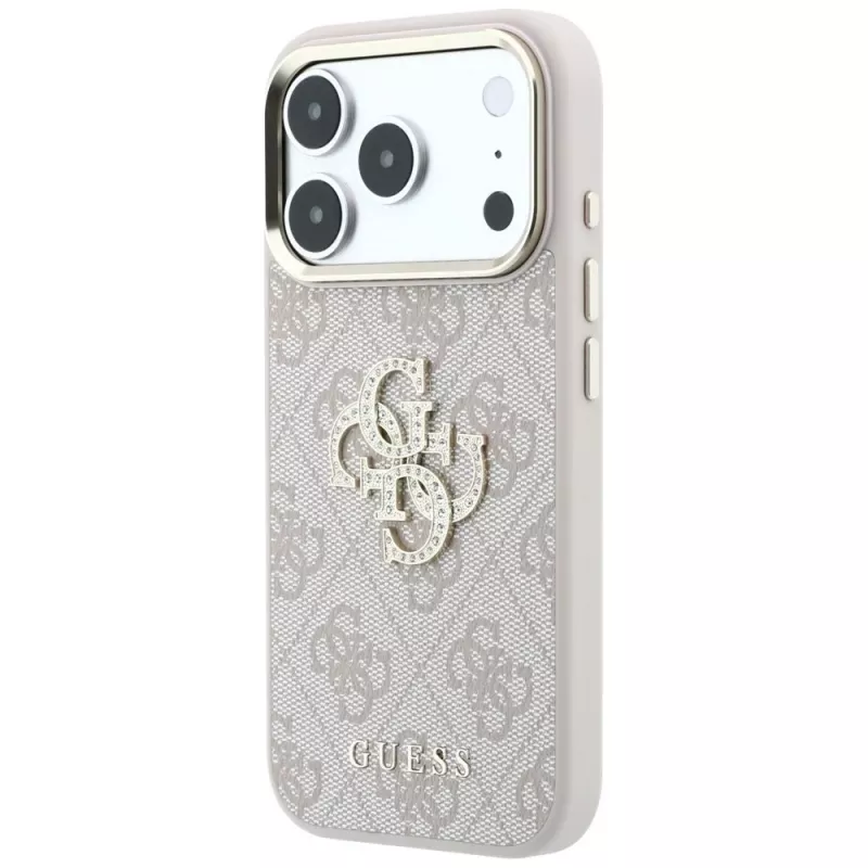 Guess 4G Big Strass Logo Maciņš iPhone 17 Pro / 18 Pro - Rozā