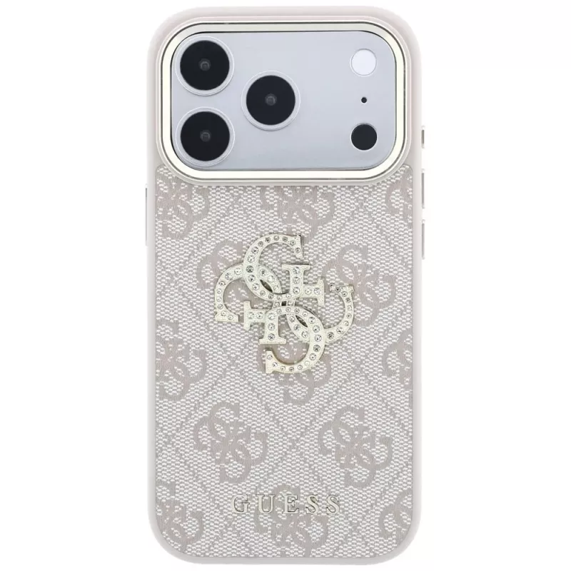 Guess 4G Big Strass Logo Maciņš iPhone 17 Pro / 18 Pro - Rozā