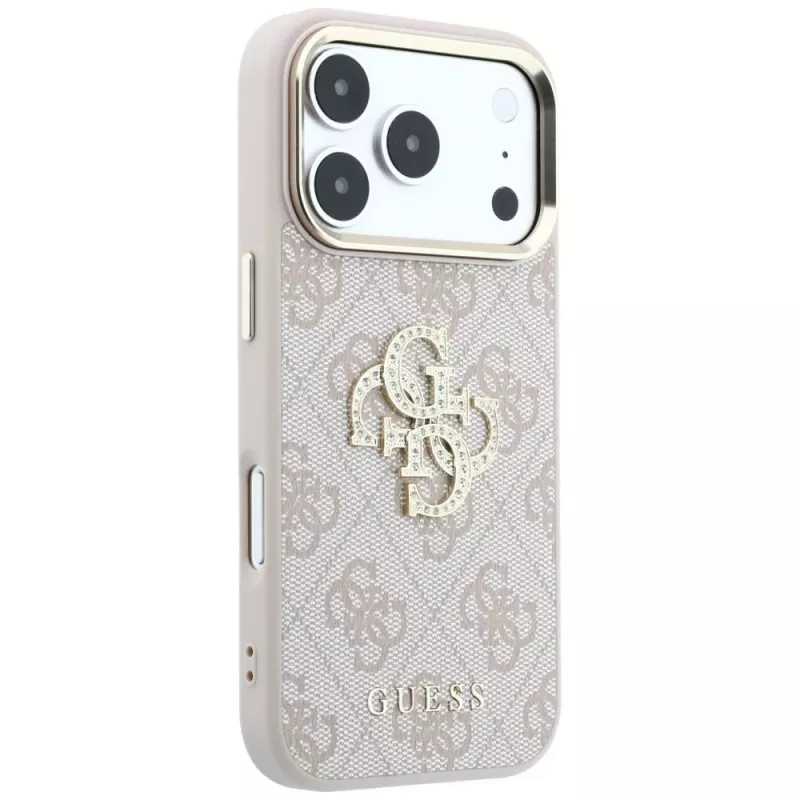 Guess 4G Big Strass Logo Maciņš iPhone 17 Pro / 18 Pro - Rozā