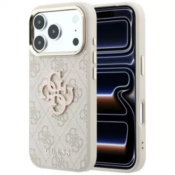 Guess 4G & Big Resin Logo Maciņš iPhone 17 Pro Max / 18 Pro Max - Rozā