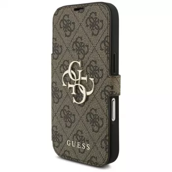 Guess Book 4G Metal Logo Maciņš Apple iPhone 18 Pro / 17 Pro – Brūns