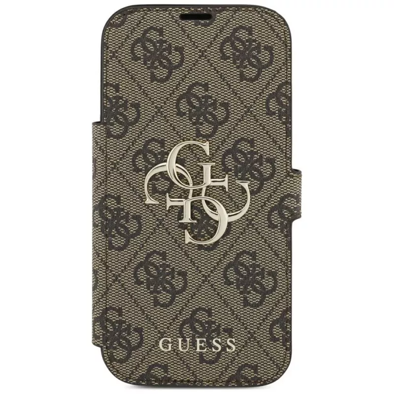 Guess Book 4G Metal Logo Maciņš Apple iPhone 18 Pro / 17 Pro – Brūns