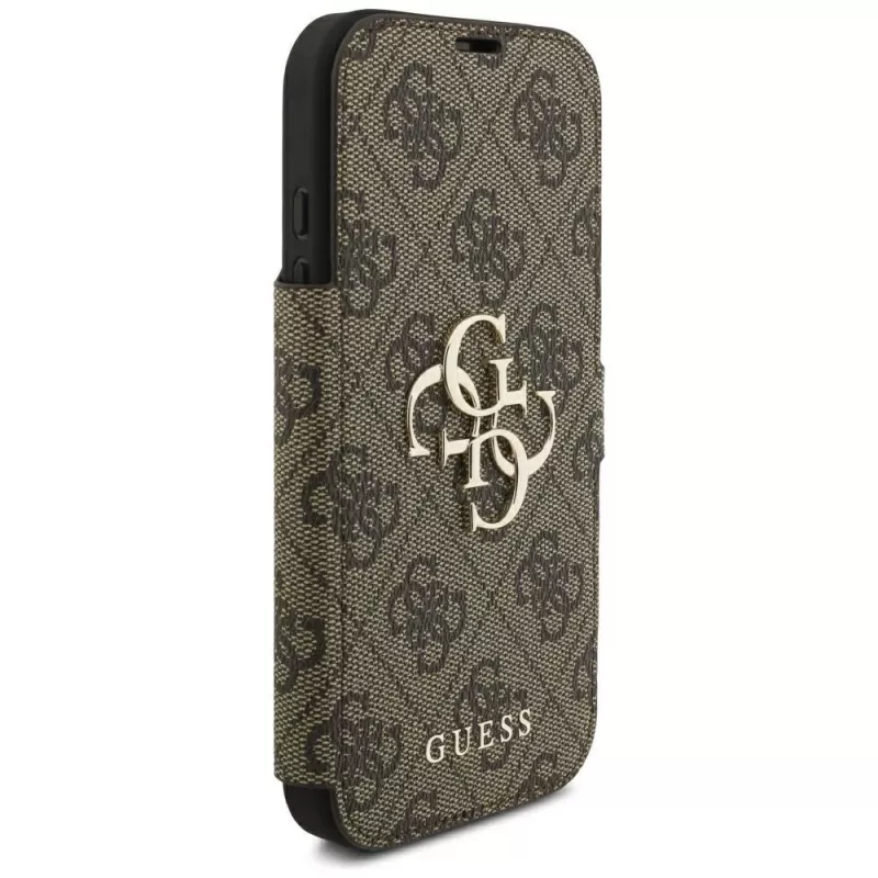 Guess Book 4G Metal Logo Maciņš Apple iPhone 18 Pro / 17 Pro – Brūns