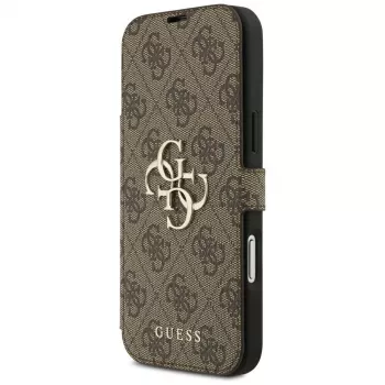Guess Book 4G Metal Logo vāciņš iPhone 18 Pro Max / 17 Pro Max - Brūns