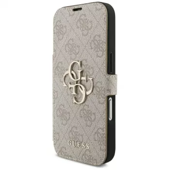 Guess Book 4G Metal Logo Folio Maciņš iPhone 16 Pro / 17 Pro - Rozā